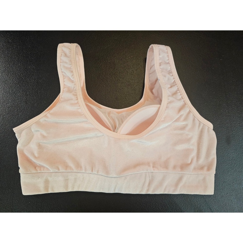 Torrid Bralette Women 1 Pink Velvet Curve Scoop Neck Pull-on Loungewear #ST29 - Picture 2 of 6